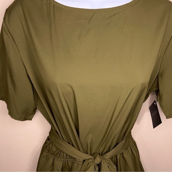 NEW MEDIUM MILITARY GREEN RUFFLE ROMPER LIGHTWEIGHT - Picture 9 of 16